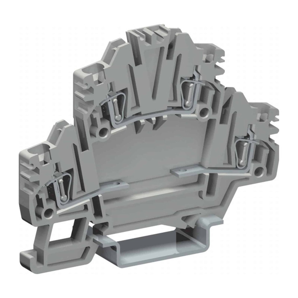 Spring Clamp 2-Level Terminal Block, supports components and test plug