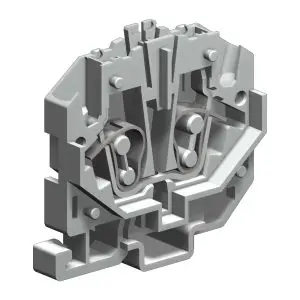 Spring Clamp Connection Panel Mount, Feed-Thru Terminal Block, 28-12 AWG, 600 Volts, 20 Amp, UL (Ex)i Blue