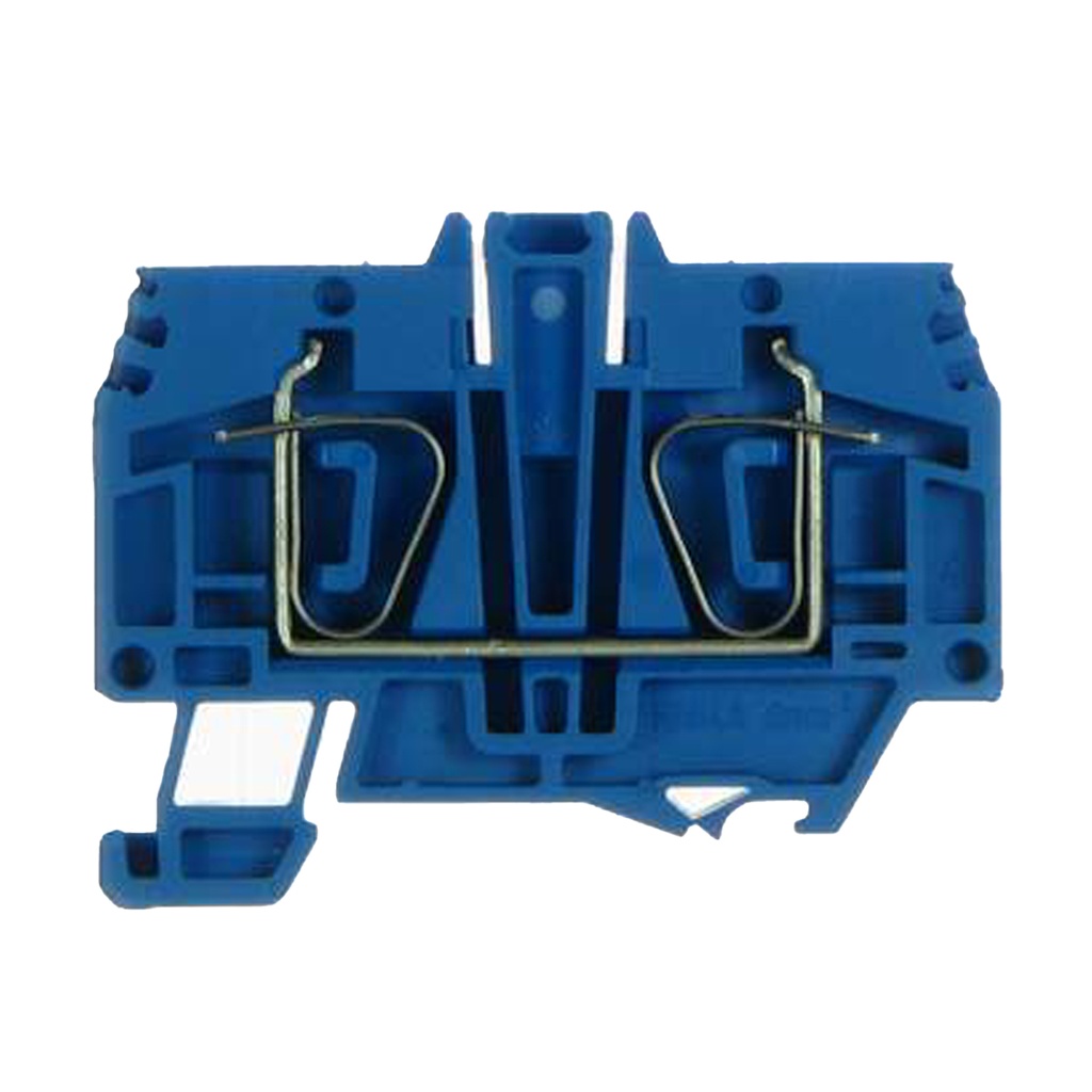 Spring Clamp Connection 1-Level Feed-Thru DIN Rail Mounted Terminal Block, (Ex)i Blue, 24-8 AWG