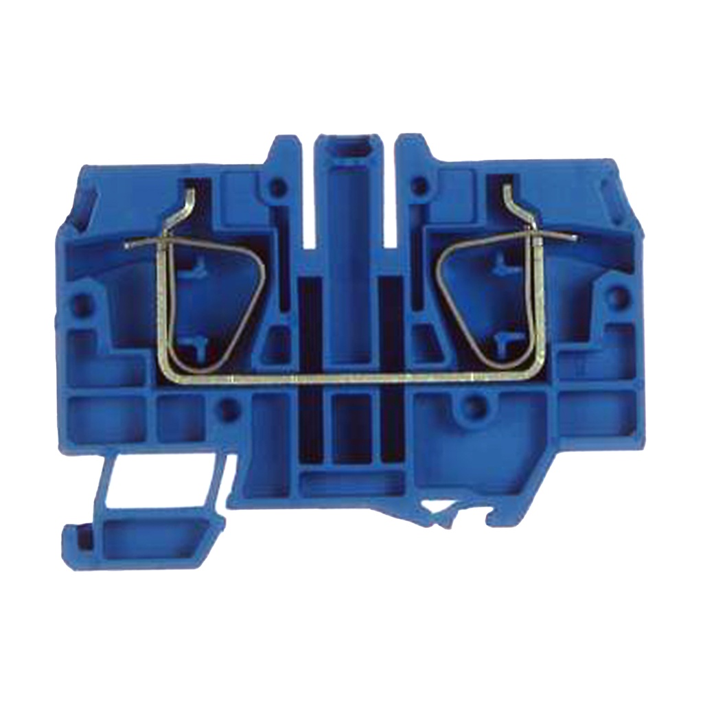 DIN Rail Spring Clamp 1-Level Feed-Thru Terminal Block, (Ex) i Blue, 20-6 AWG