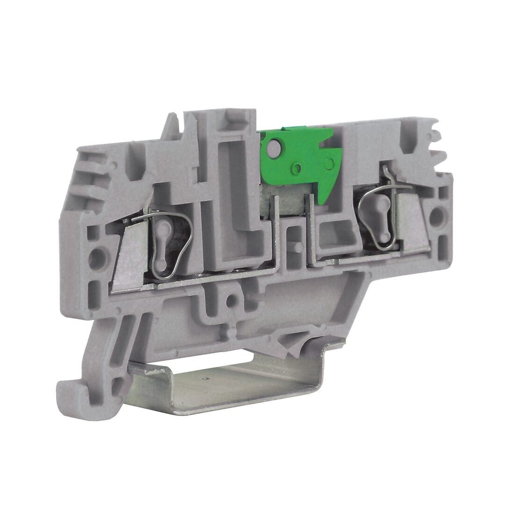 Knife Disconnect Spring Terminal Block, DIN Rail  Mount, Screwless Knife Disconnect Terminal Block, 24-12 AWG, 24A, 600V, 