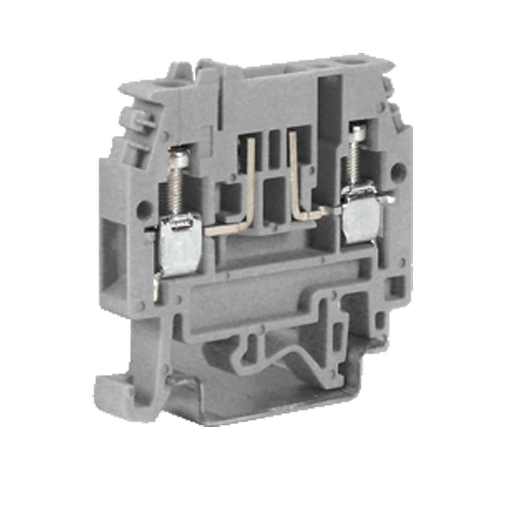 Blade Fuse Terminal Block, DIN Rail Mount, UL ratings of 26-10 AWG, 6.3 Amps at 600 Volts, Gray