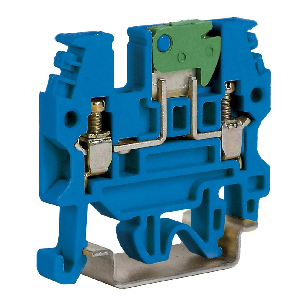 Screw Clamp Connection Knife Disconnect DIN Rail Mounted Terminal Block, 20-12 AWG, (Ex)i Blue
