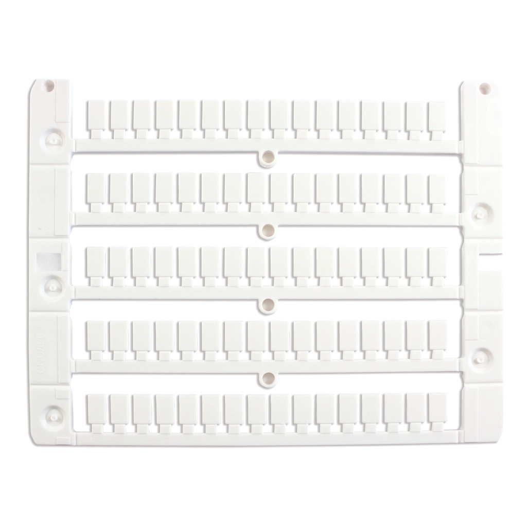 Blank Strip Markers, Universal 6.2 mm Pitch, 8 mm High, 100 Markers per Card, 12 Cards
