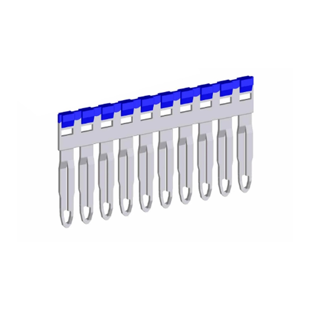 Push-In Easy Bridge Plus Insulated Jumpers, for 5.2mm pitch terminal blocks, Blue,10 position
