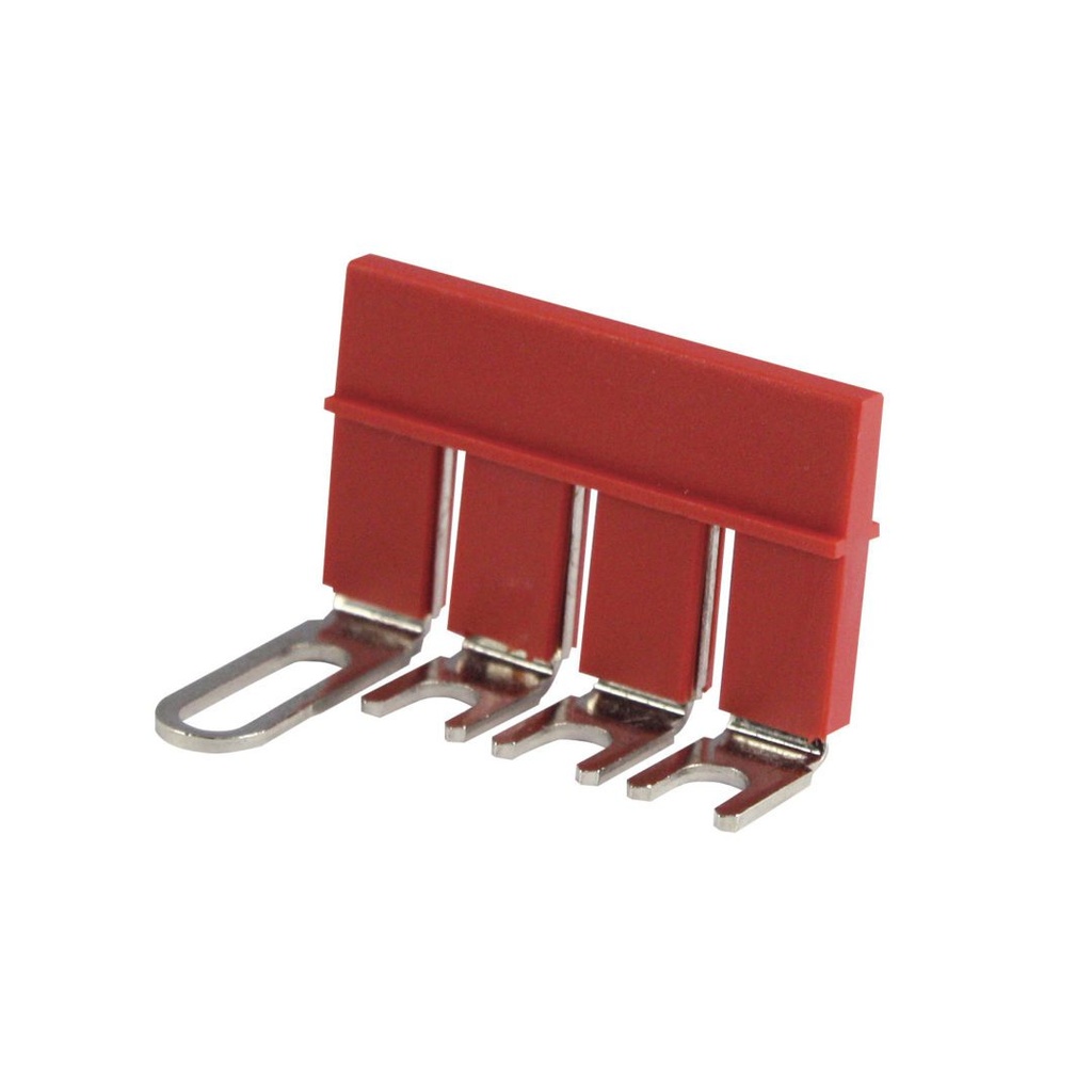 Short Circuit Jumper, 4-position for use with SCB.6 sliding link terminal blocks, Red