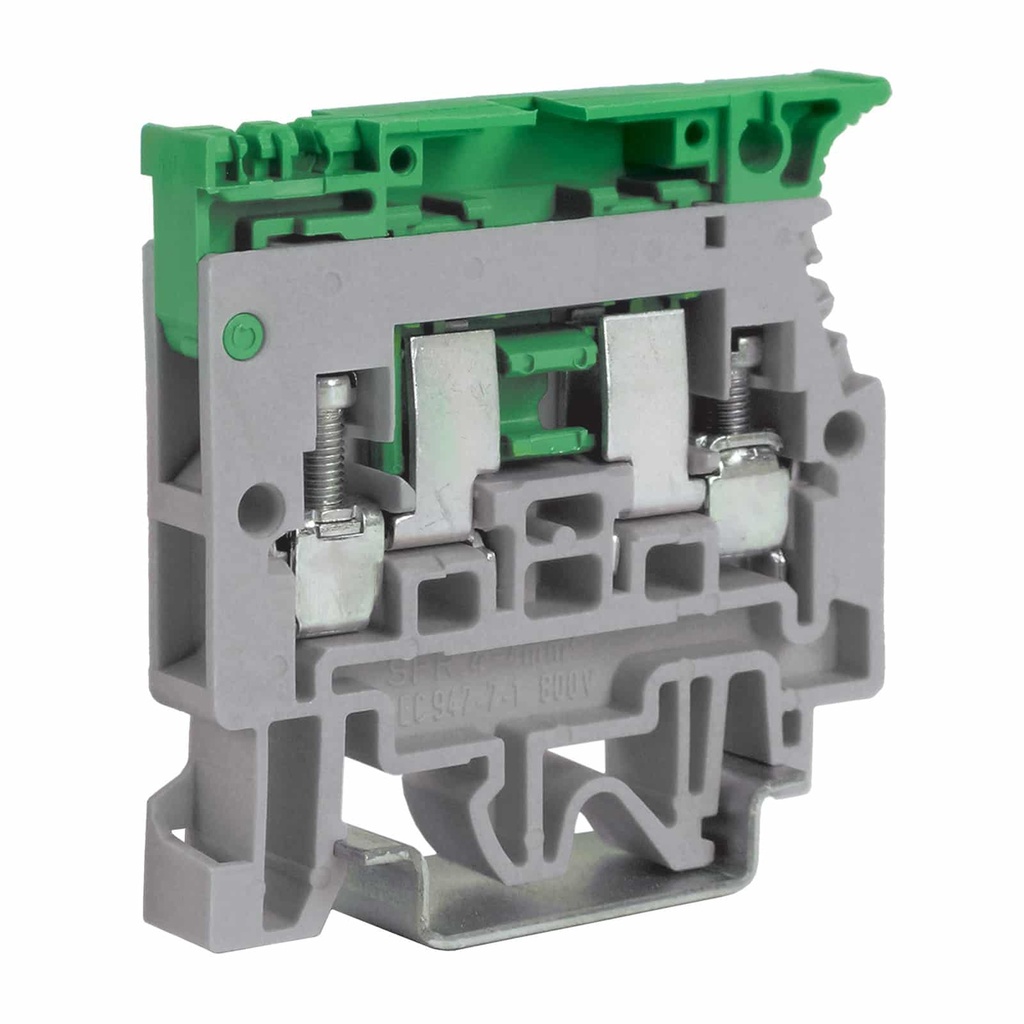 Fuse Terminal Block, DIN Rail Fuse Terminal Block With 230V Blown Fuse Indication, Gray, 