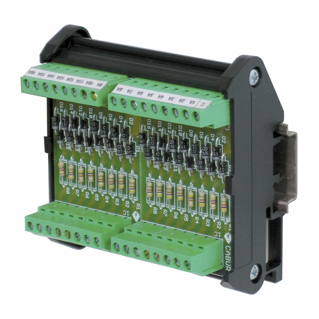Diode Holder Screw Clamp Module, Diode per channel, with common anode, 24 channels