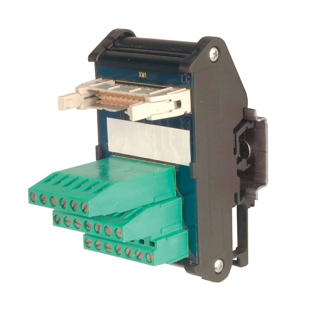 Compact 26 Pin Flat Ribbon Cable Breakout Board, DIN Rail Module, With High Density 3 Level PCB Screw Terminals