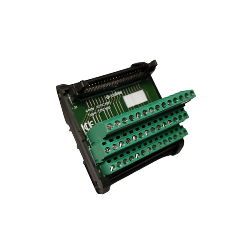 Compact 40 Pin Flat Ribbon Cable Breakout Board, DIN Rail Module, With High Density 3 Level PCB Screw Terminals