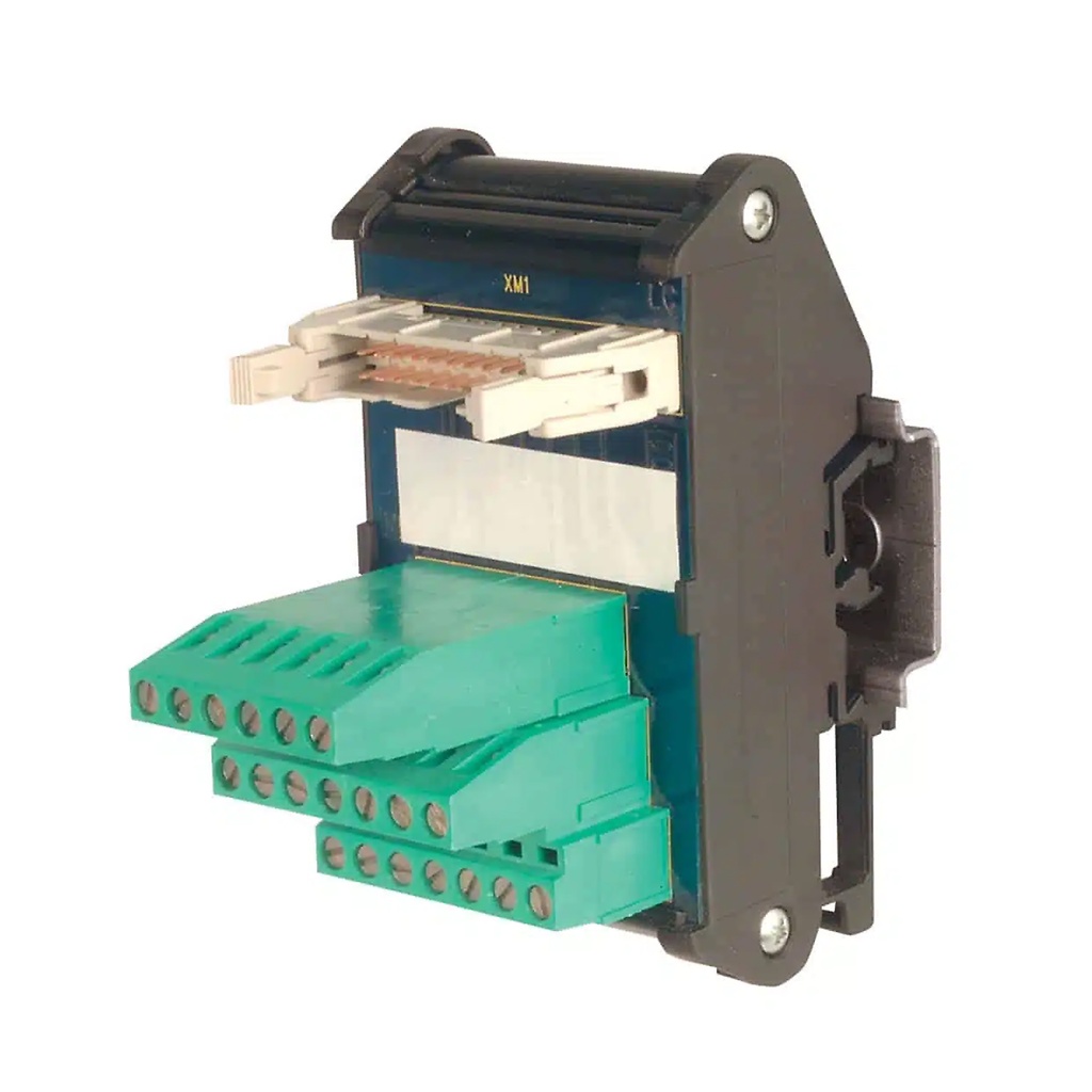 Compact 40 Pin Flat Ribbon Cable Breakout Board, DIN Rail Module, With High Density 3 Level PCB Screw Terminals