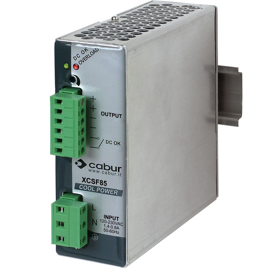 12VDC 6A DIN Rail Power Supply | 72W | 90-264VAC Input | Adjustable 12-15VDC | DC OK Alarm | XCSF85B
