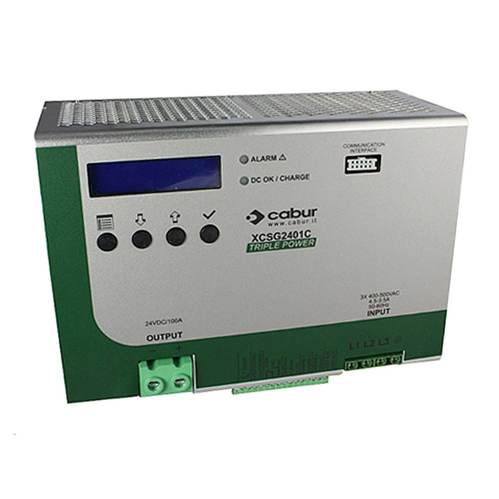 170V DC DIN Rail Power Supply, 14A Output, 3-Phase 340-550V AC Input, 