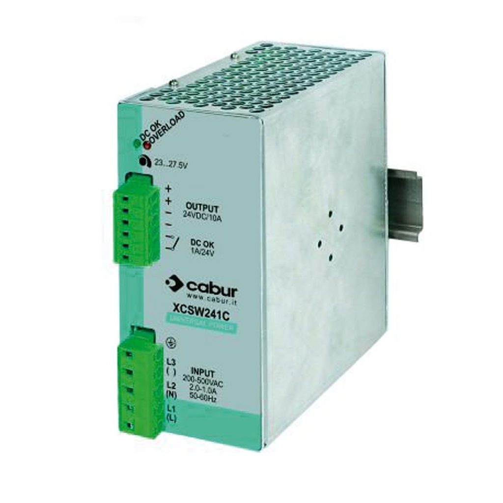 DIN Rail Power Supply, 48Vdc, 5A Output, 187-550Vac Input, 