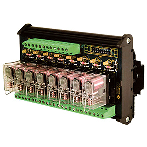 8 Channel 24V DC Relay Module, DIN Rail Mount, 24V DC Input, 250V AC Output, 16A