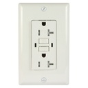 20A 125V Duplex GFCI Outlet | Self-Test | White | Tamper Resistant | UL Listed | Includes Wall Plate | 1-Pack