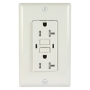 TR GFCI Receptacle 20A Wall Plate White Self Test UL
