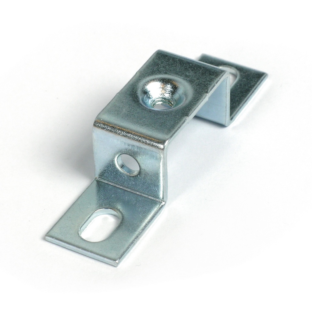 ASI Z121213 Flat Mounting Supports | 20mm Height Increase, Zinc Plated DIN Rail Mounting Brackets, 7x12mm Slots, M6 Threaded Fixing Hole