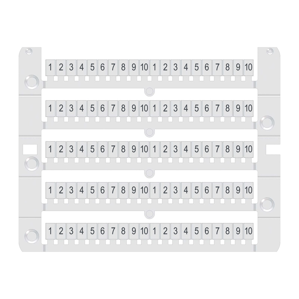 Terminal Block Markers Printed Vertically, 5 Cards of 100 Markers