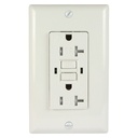 20A 125V Duplex GFCI Outlet | Self-Test | White | UL Listed | Includes Wall Plate | 1-Pack