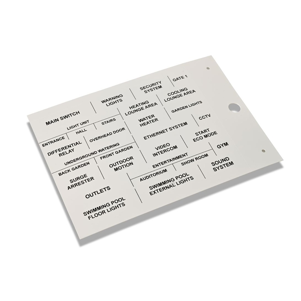 Adhesive Legend Backing Strips, Rigid PVC, 15x430mm, For Direct Application, Yellow