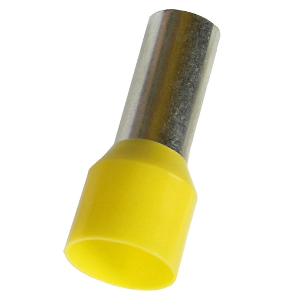 4 AWG Single Wire Entry Insulated Wire Ferrule, Yellow