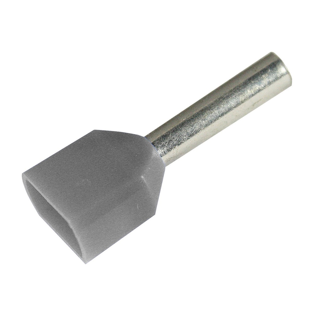 18 AWG Two Wire Ferrule, Insulated, Gray