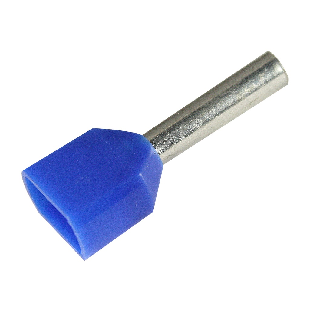ASI 2809830 (Type PKT2510) 14 AWG Double Wire Entry Wire Ferrule, Blue