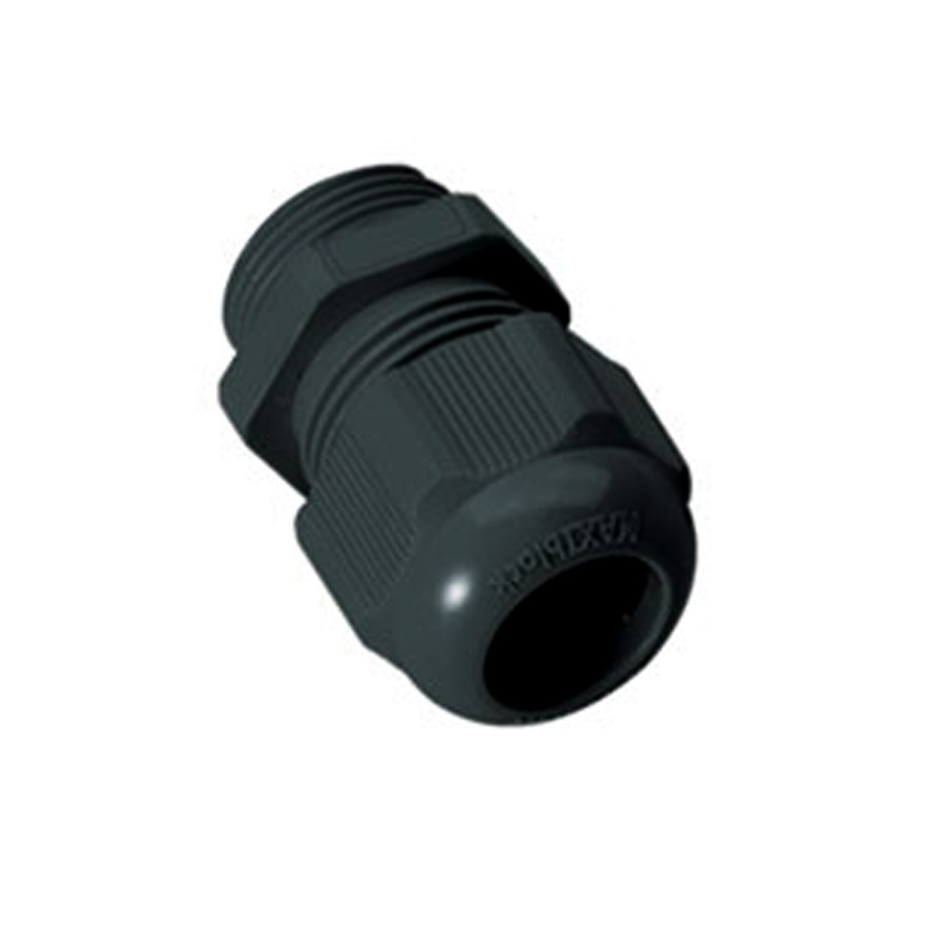 PG9 Black Waterproof Cable Gland, 20.5 mounting hole, 7-12mm Clamping Range, Plastic, IP68, ASI , IP68