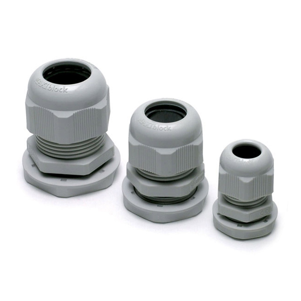 M25 Cable Gland, Waterproof, Gray, Plastic Nylon, IP68 NEMA 6, ASI