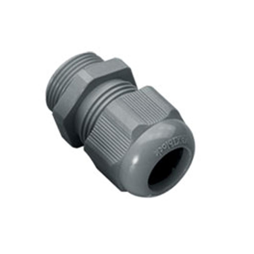 M12 Extended Thread Nylon Cable Glands, 3.5-7mm Clamping Range, Dark Gray, M12x1.5 Threads