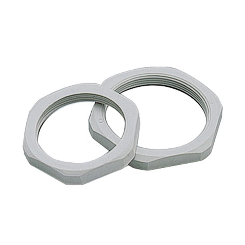 PG16 Nylon Locking Nut, Gray, without collar