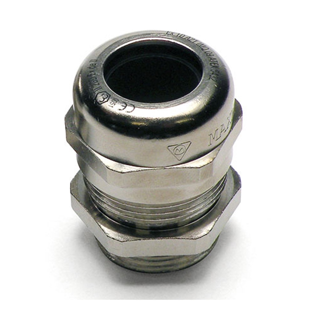 ASI  M20 Hazardous Location Cable Gland, 10-13 mm Clamping Range, Nickel Plated Brass, ATEX, IP65