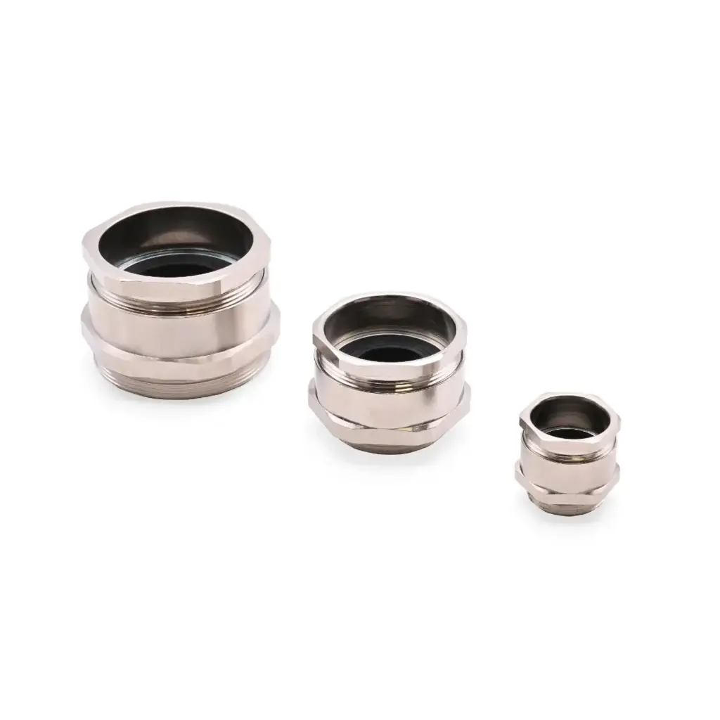 Nickel-Plated Brass Compression Cable Glands, M20x1.5 Threads, 10-12mm Clamping Range