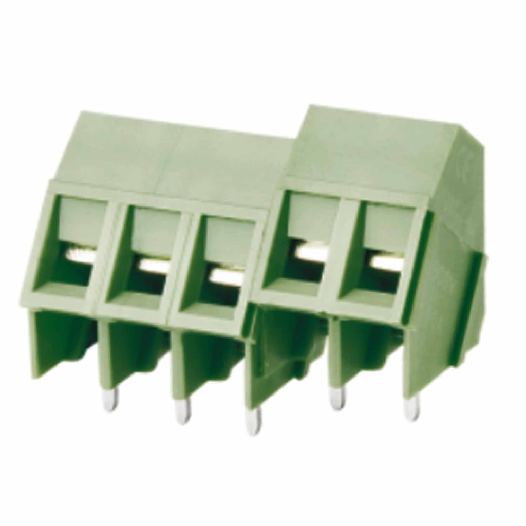 5mm, 4 Position (2 Pin Each) Fixed PCB Terminal Block, 300 V, 20A, 24-12 AWG, Front Wire Entry, Screw Clamp