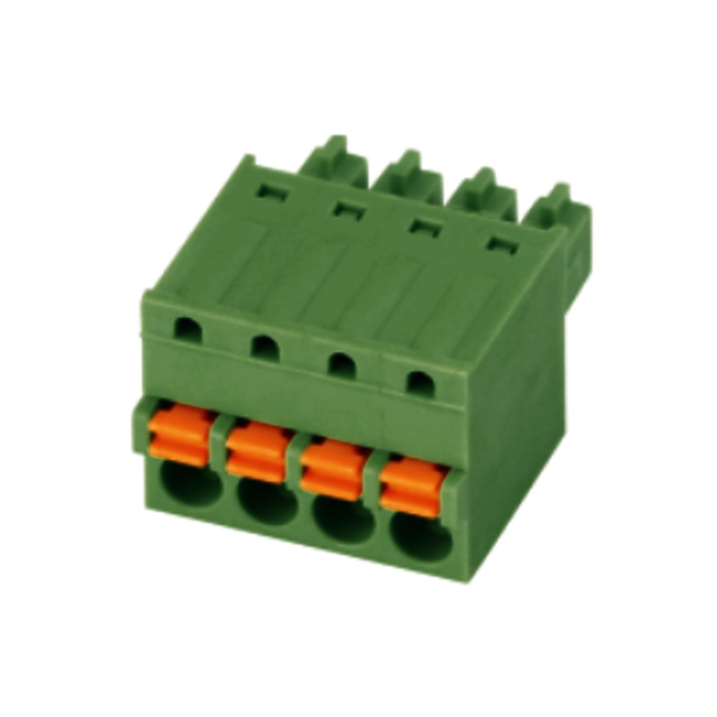 3.5 mm Pitch Printed Circuit Board (PCB) Terminal Block Plug, Spring Clamp, 2-16AWG, 2 Position