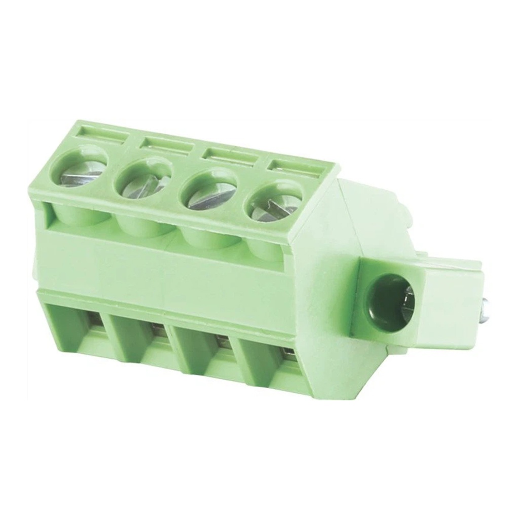 3 Position, 5.08 mm PCB Terminal Block Plug, Screw Clamp, With Screw,  Angled Wire Entry