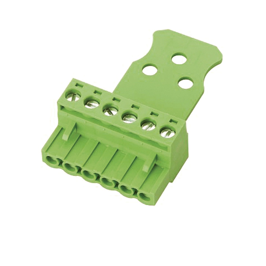 5 mm Pitch Printed Circuit Board (PCB) Terminal Block Plug, Screw Clamp, 10 Position, With Wire Strain Relief