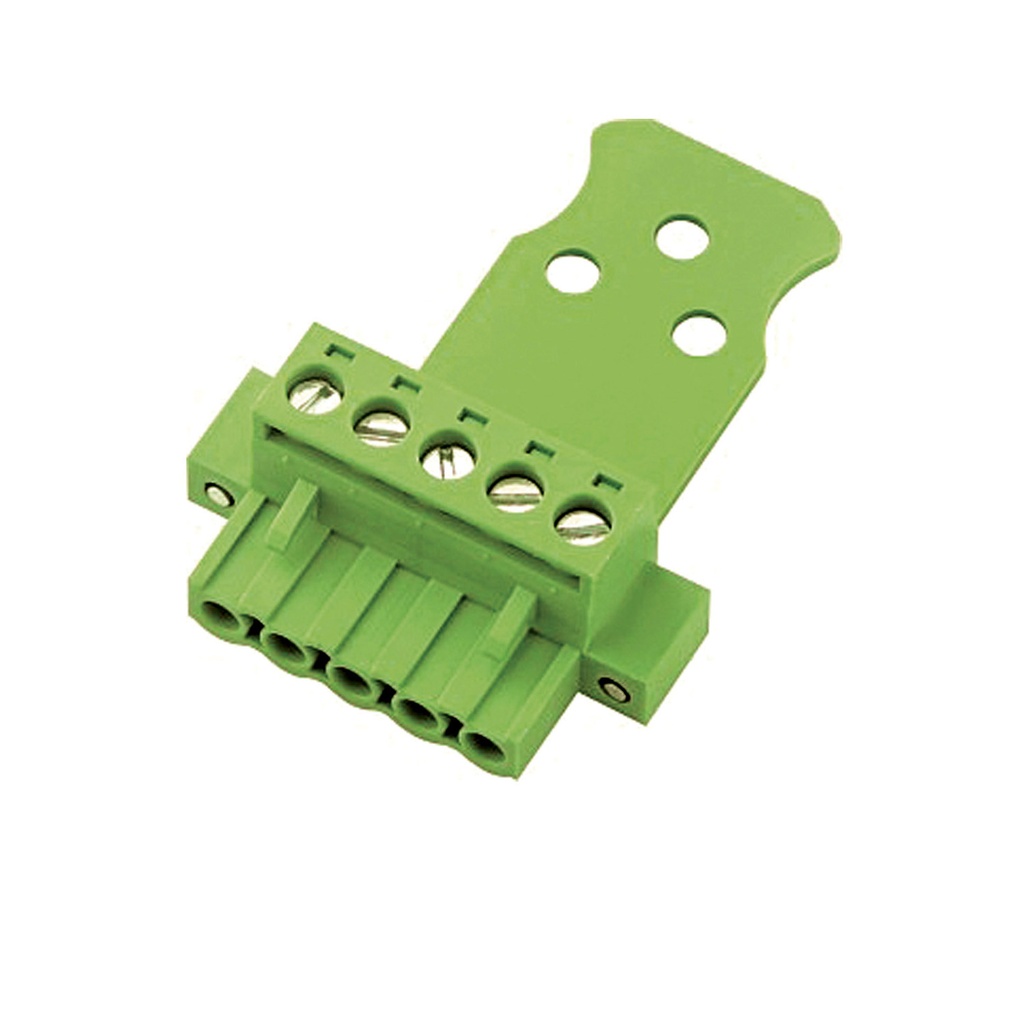 5.08 mm Pitch Printed Circuit Board (PCB) Terminal Block Plug w/Cable Support and Screw Locks, Screw Clamp