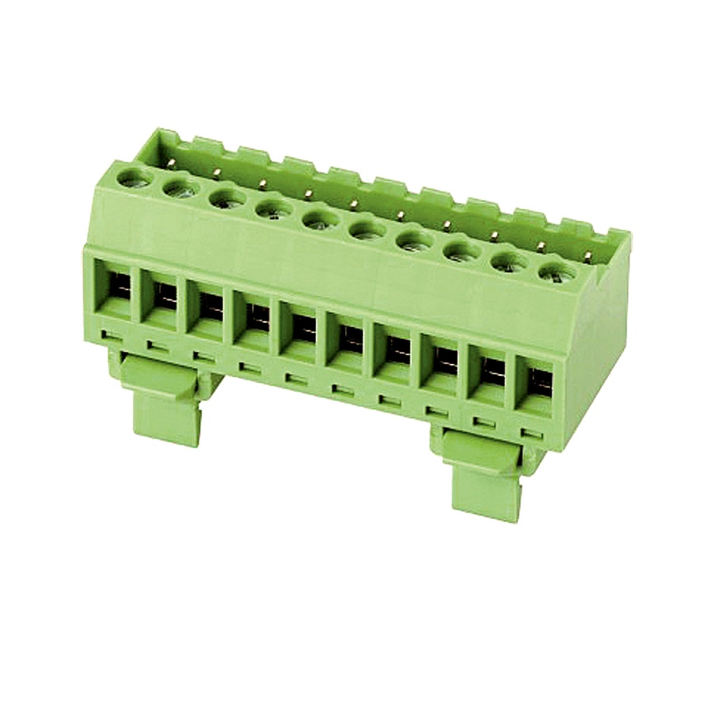 15 Position, 5.08 mm Pitch Pluggable Terminal Block Header, Mini DIN Rail Mount, Screw Clamp