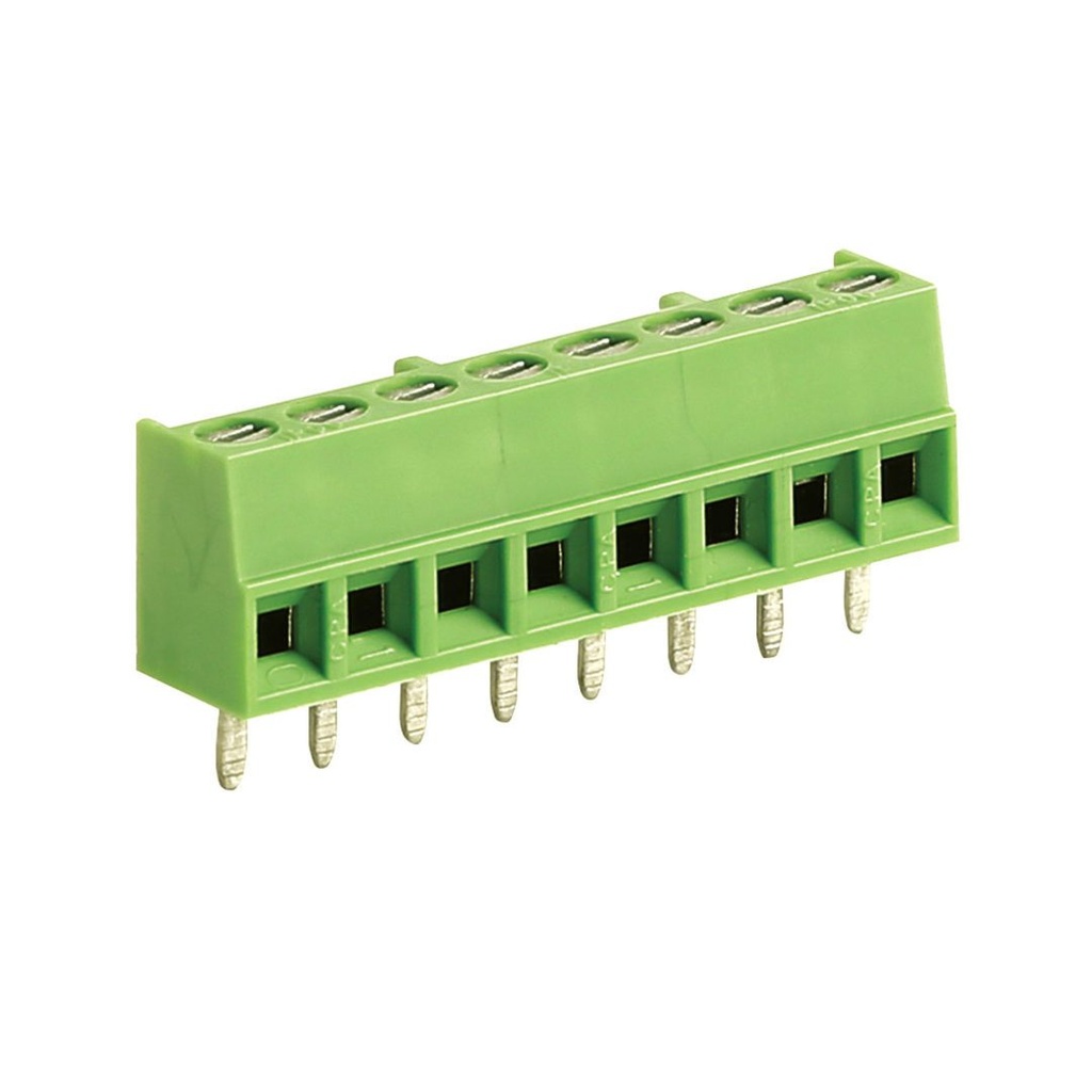10 Position PCB Terminal Block, 3.5mm Pin Spacing, Subminiature, Horizontal Wire Entry, Screw Terminal Block, 30-18 AWG