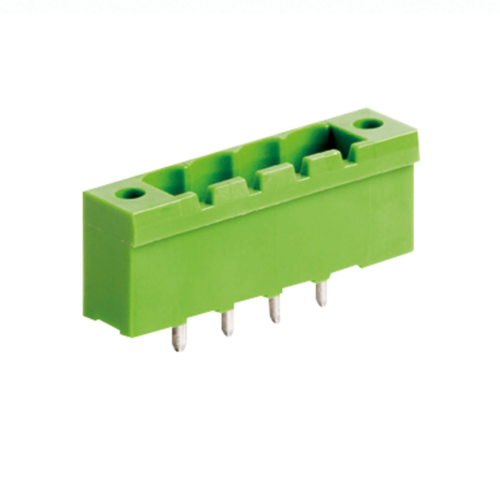 10 Position PCB Terminal Block Header With Screw Locks, Vertical, 5mm Pin Spacing, Polarizing Ribs