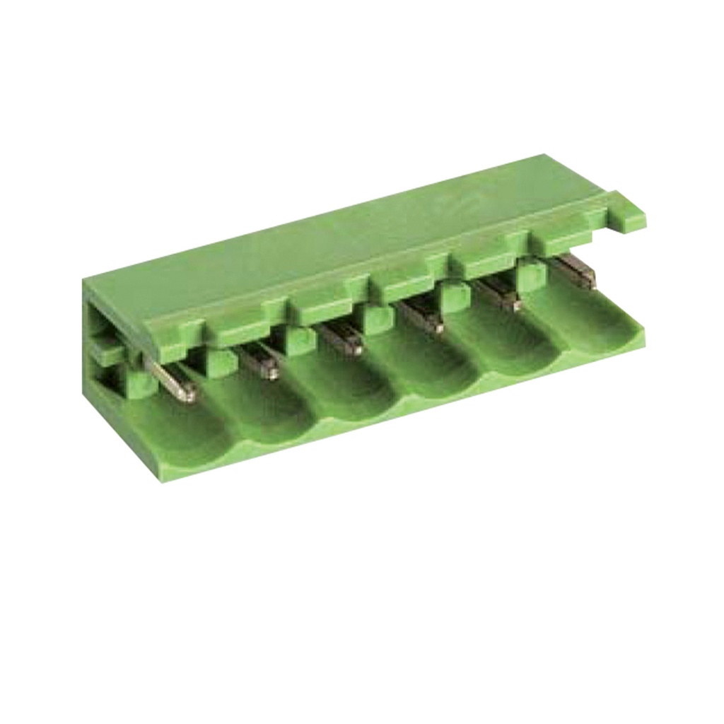 10 Position PCB Terminal Block Header With Open Ends, Horizontal, 5mm Pin Spacing, Polarizing Ribs