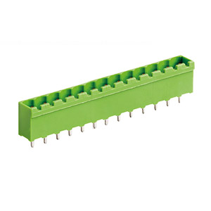 14 Position PCB Terminal Block Header With Closed Ends, Vertical, 5mm Pin Spacing, Polarizing Ribs