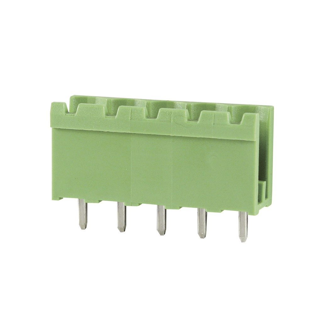 16 Position PCB Terminal Block Header With Open Ends, Vertical, 5mm Pin Spacing, Polarizing Ribs