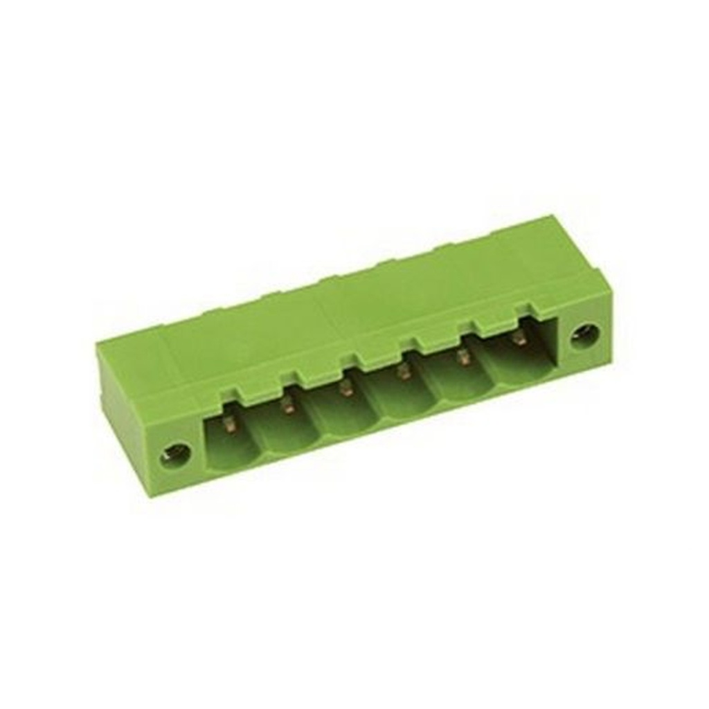 16 Position PCB Terminal Block Header With Screw Locks, Horizontal, 5mm Pin Spacing, Polarizing Ribs