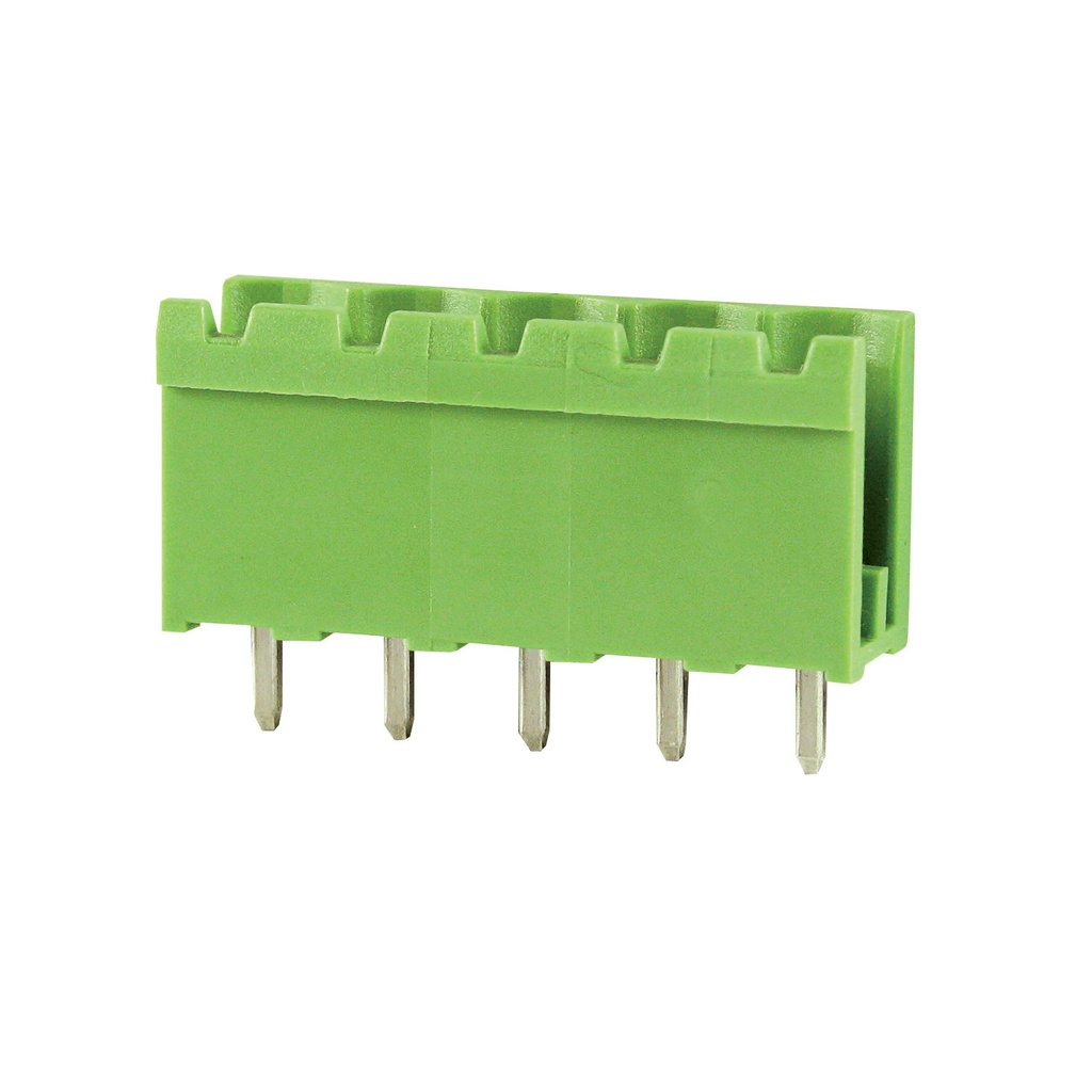 10 Position PCB Terminal Block Header With Open Ends, Vertical, 7.5mm Pin Spacing, Polarizing Ribs, Green Housing