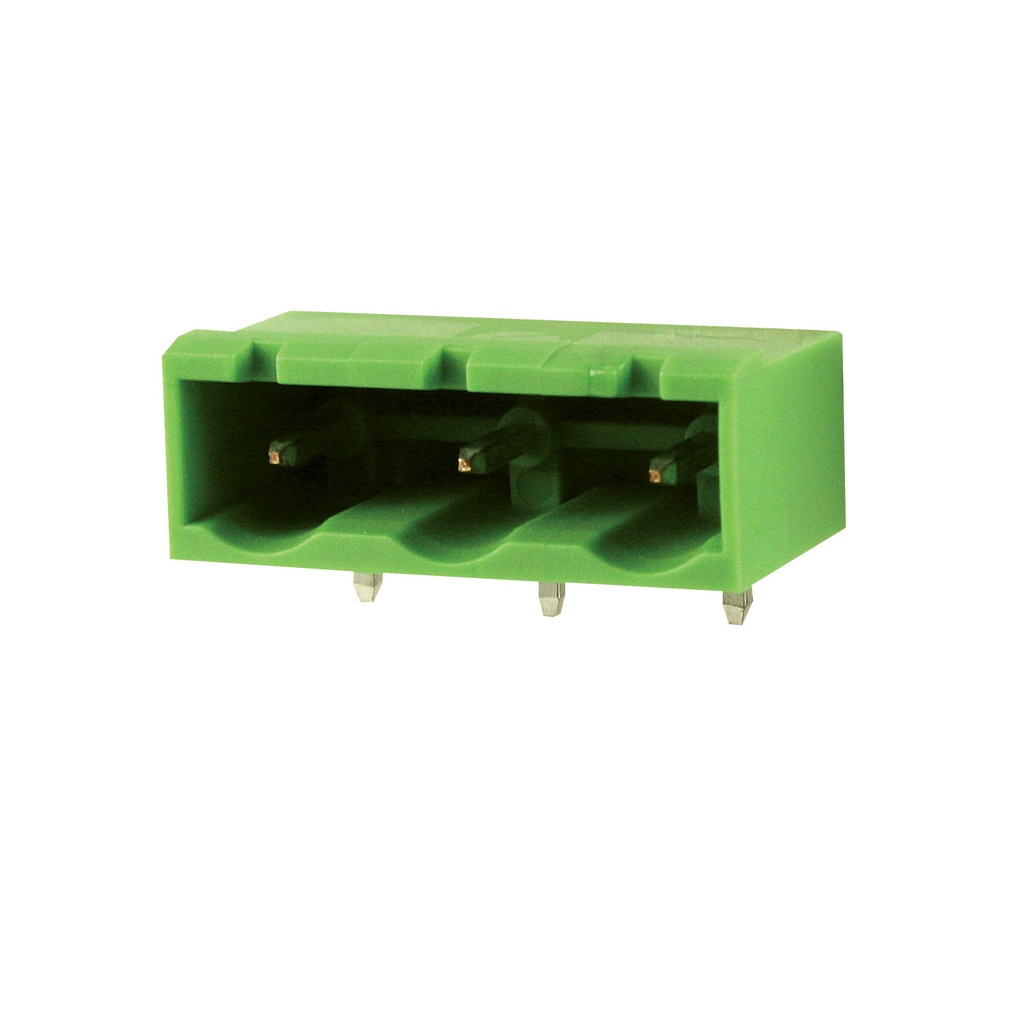 10 Position PCB Terminal Block Header With Closed Ends, Horizontal, 7.5mm Pin Spacing, Polarizing Ribs, Green Housing
