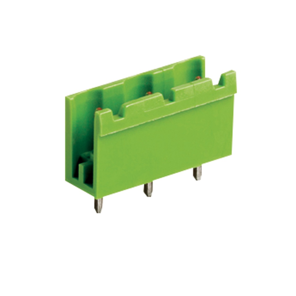 10 Position PCB Terminal Block Header With Open Ends, Vertical, 7.62mm Pin Spacing, Polarizing Ribs, Green Housing