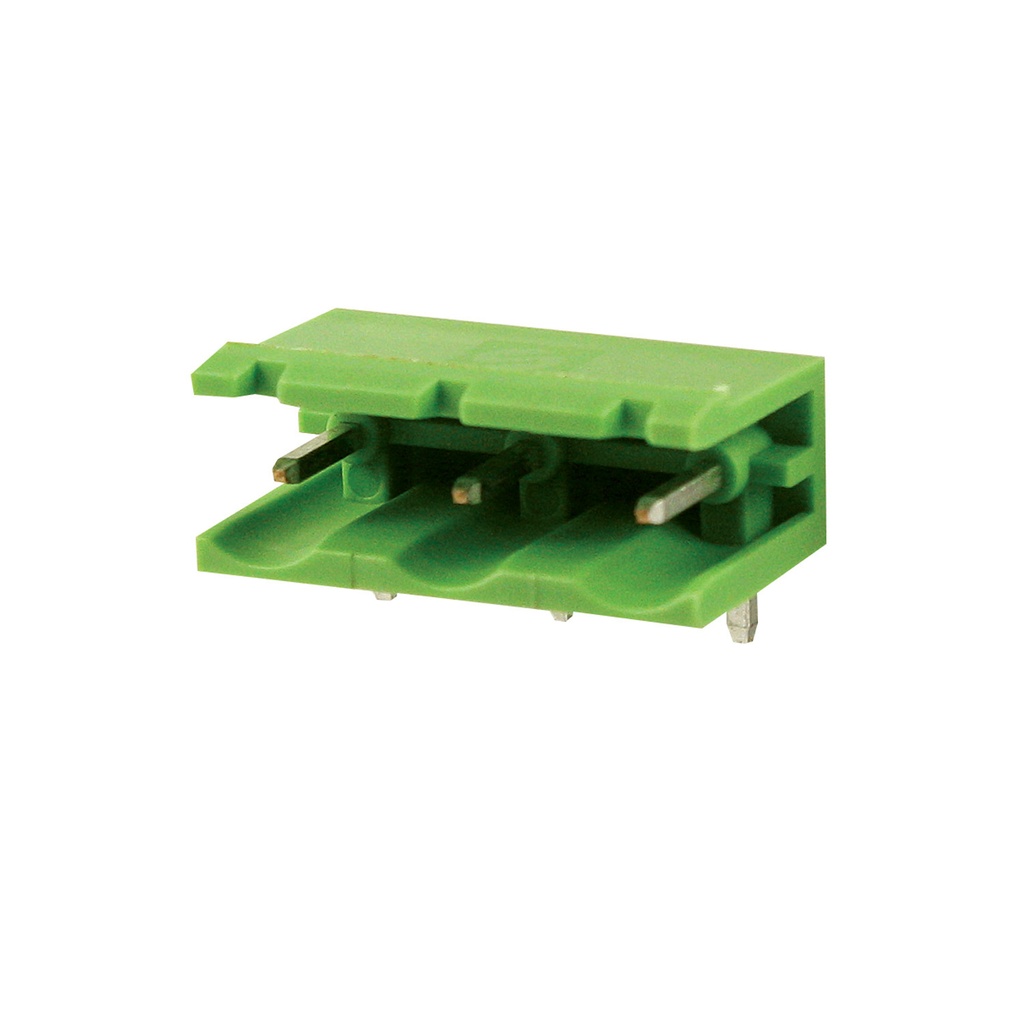 10 Position PCB Terminal Block Header With Open Ends, Horizontal, 7.62mm Pin Spacing, Polarizing Ribs, Green Housing